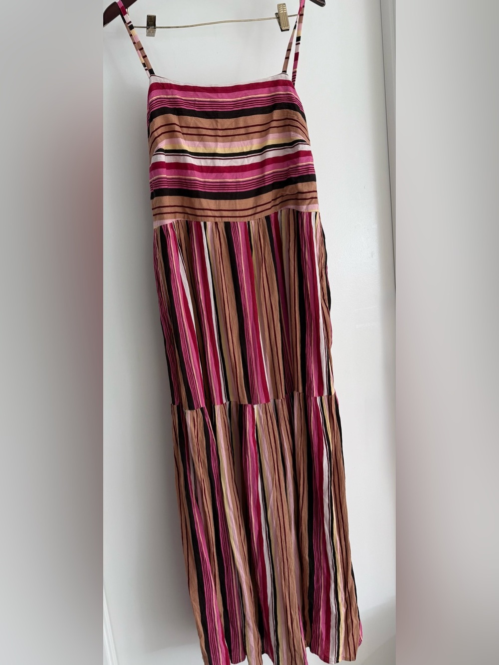 aerie Striped Maxi Skirt in Pink, Brown and Black